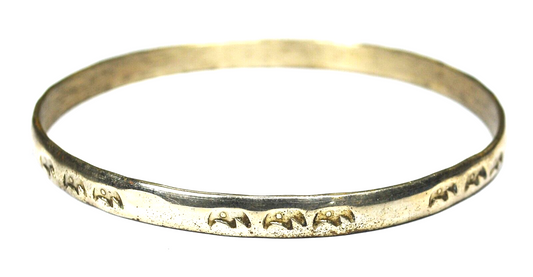 Sterling Silver 3 Bears Bangle Medium Bracelet 5mm