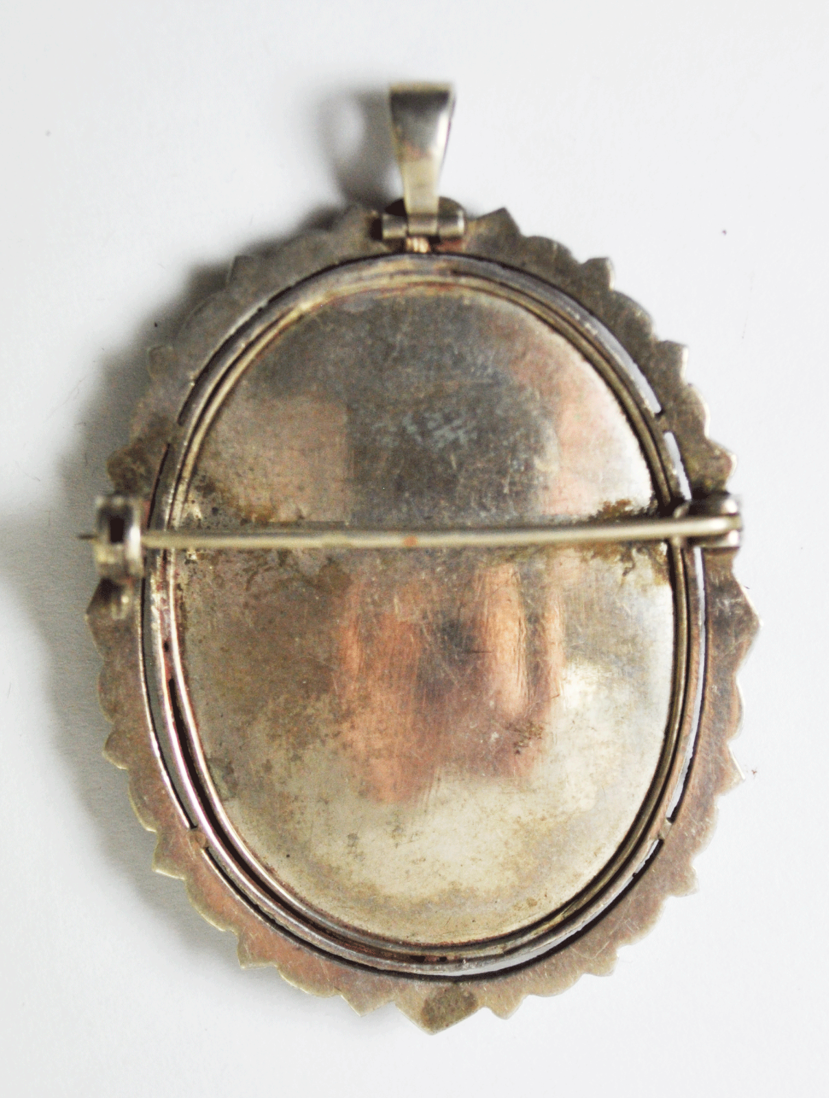 Our Lady Derzhavnaya Orthodox Mother of God Antique Enamel Portrait Silver Bezel