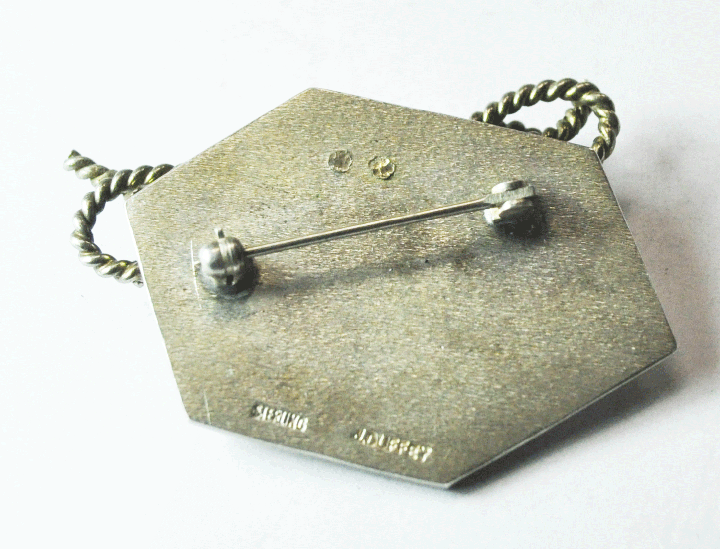 Sterling Silver J Duffey Bow Present Package Rope Brooch Pin 44x35mm