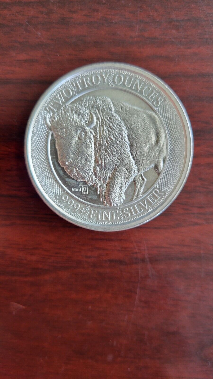 Mint ID.com Two Ounce .999 Fine Silver Buffalo Round Tap To Scan NFC Chip