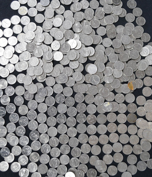 412pc France Half Franc 1/2 Coins Lot 1965-2000