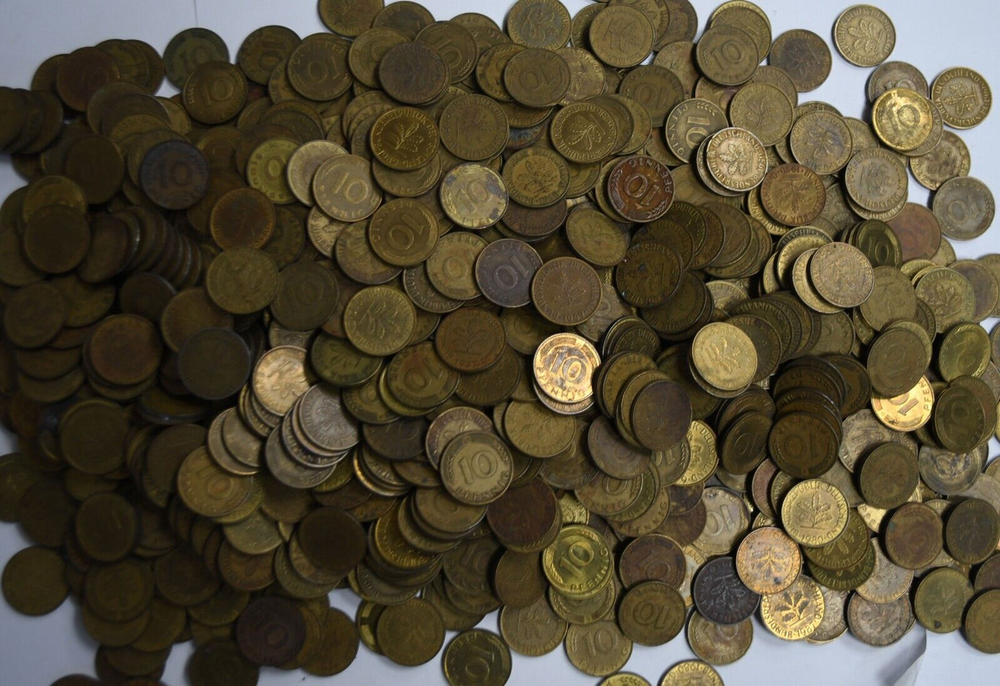 850pc Germany Federal Republic 10 Pfennig Coin Lot 1949-1996