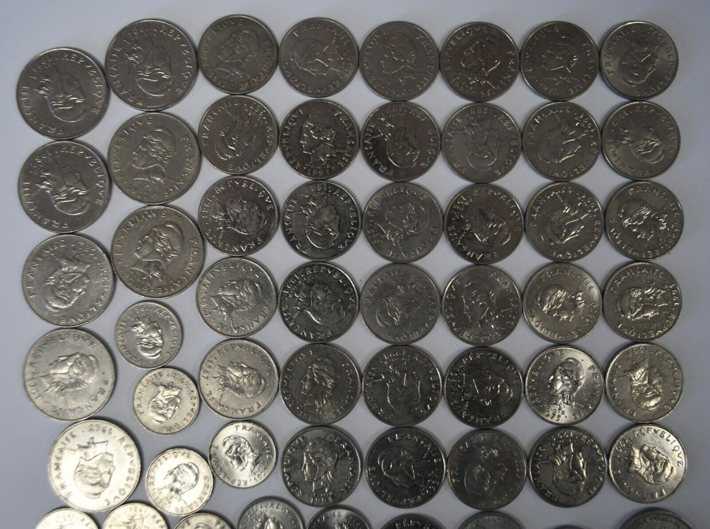 90pc France French Colonies Oceania Polynesia Coins Lot 1949-2009 100 50 20