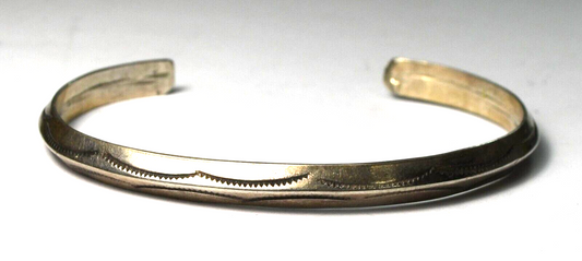 Sterling Silver Triangular Bar 5mm Cuff Bracelet 6-3/4" Wrist