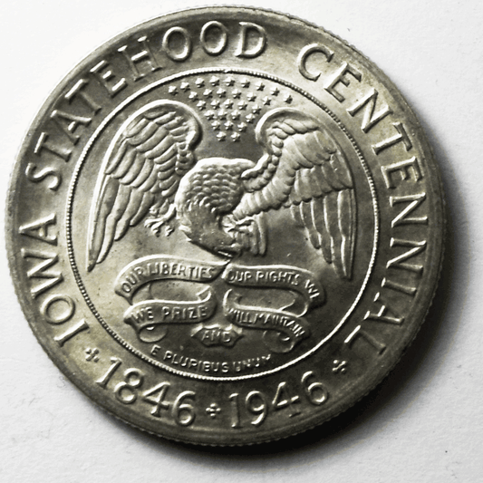 1946 50c Iowa Centennial Commemorative Silver Half Dollar