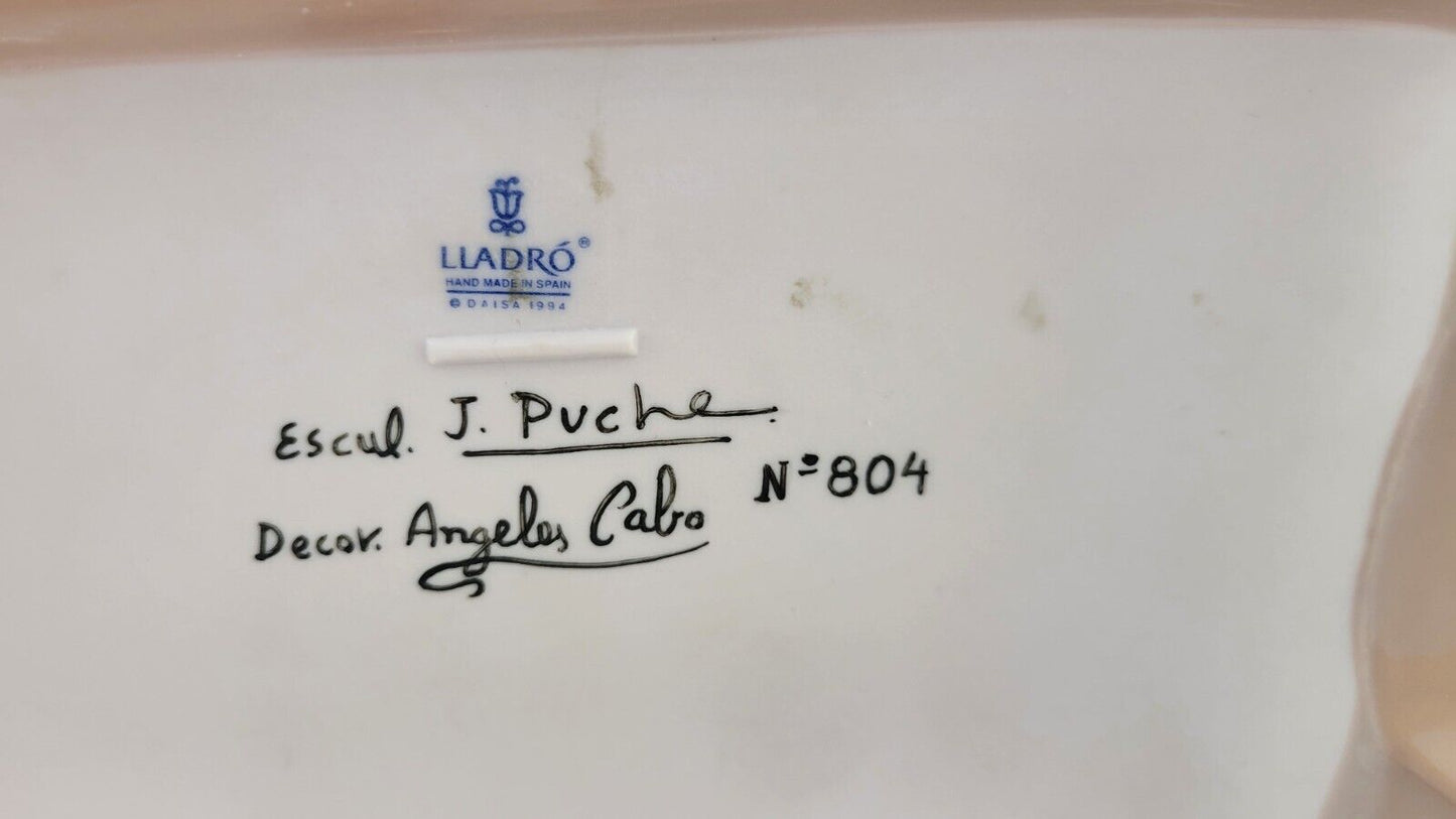 Lladro Garden Of Dreams #7634 Girl Figurine Limited Edition Spain w/Wooden Base