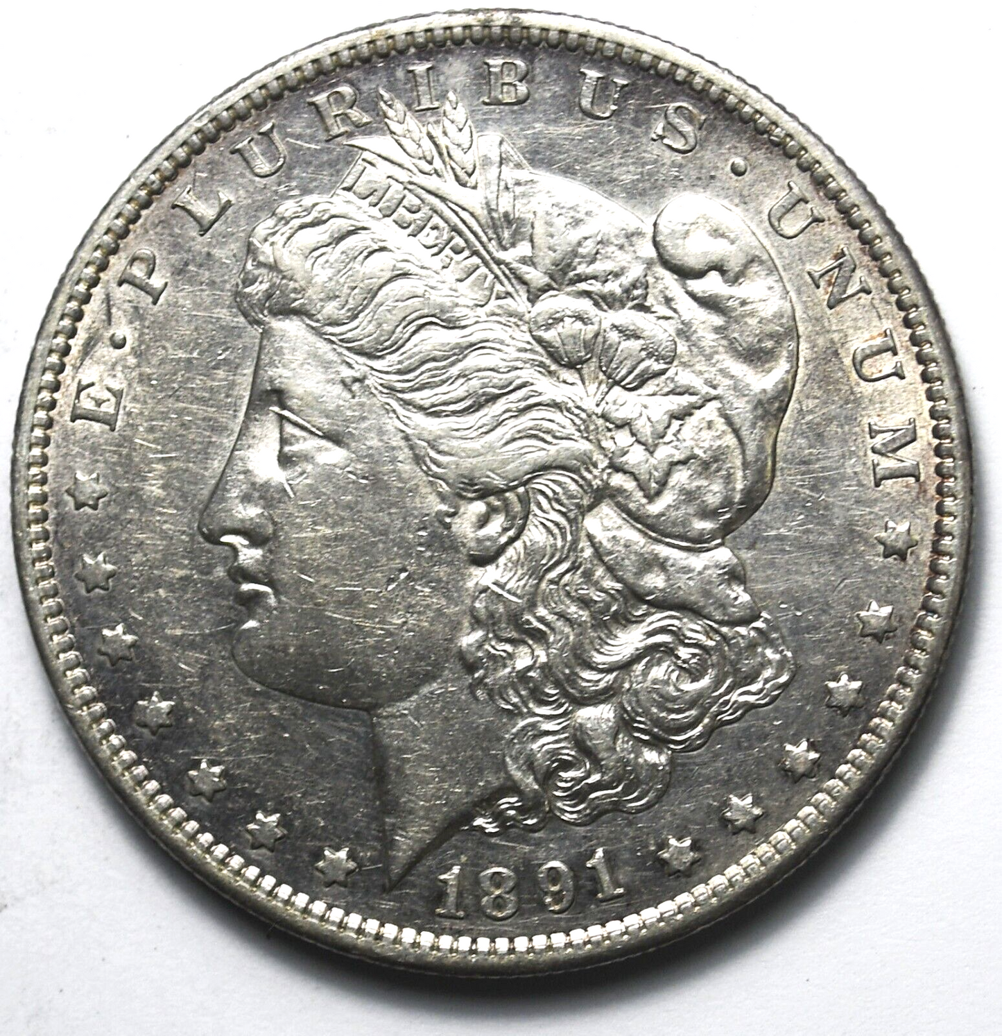 1891 S $1 Morgan Silver One Dollar San Francisco AU