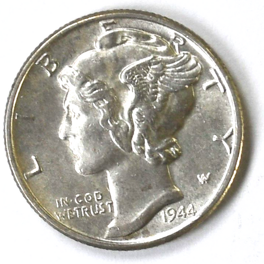 1944 10c Mercury Silver Dime Ten Cents Philadelphia AU