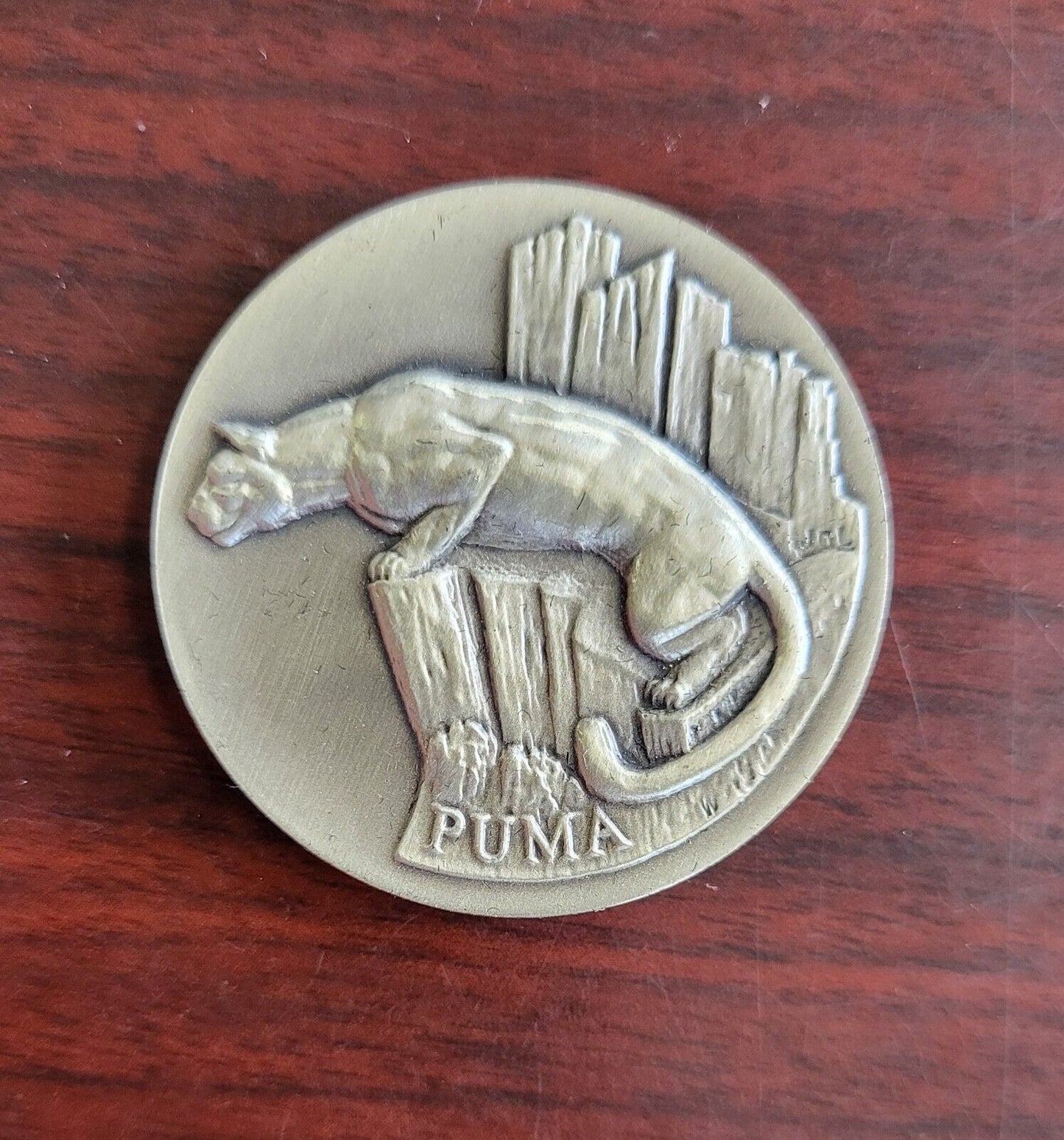Longines Symphonette Sterling Puma Wildlife Series Medal 1.1oz Coin