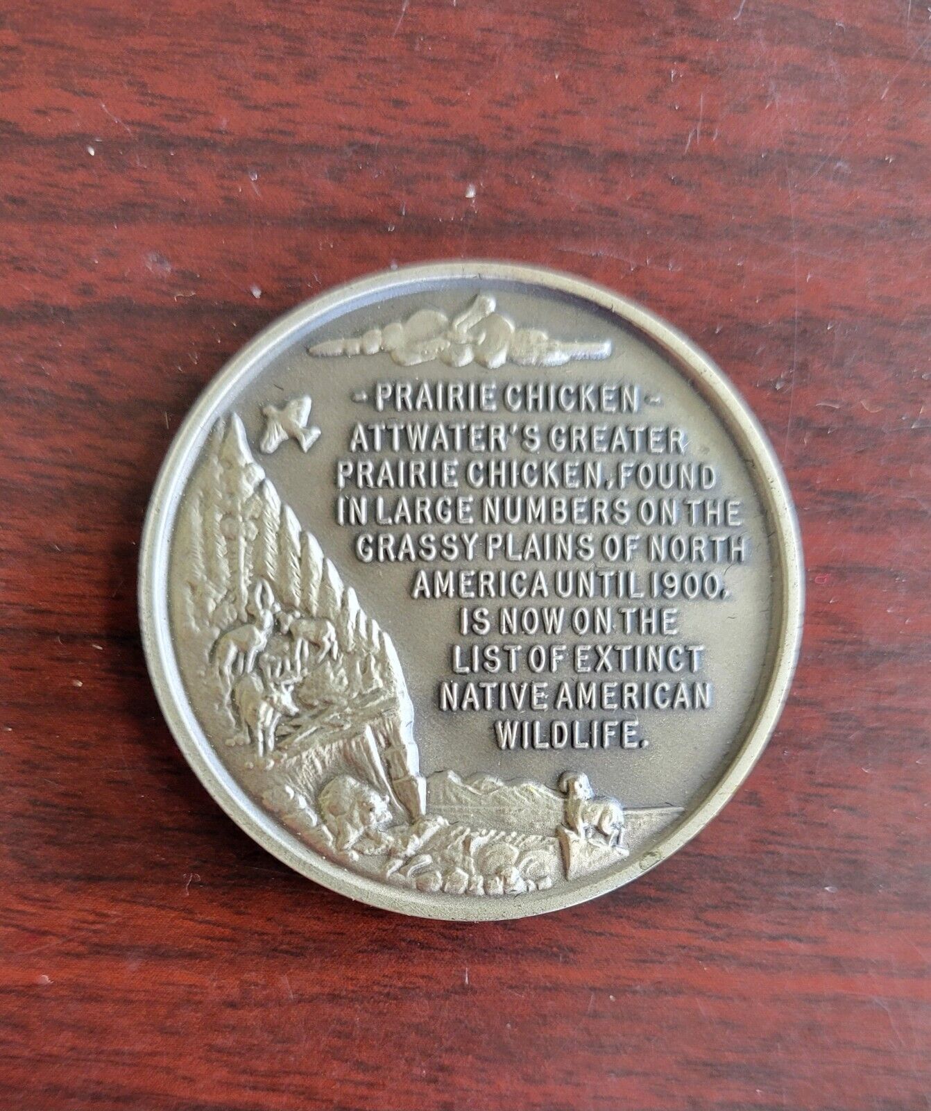 Longines Symphonette Sterling Prairie Chicken Wildlife Series Medal 1oz Coin