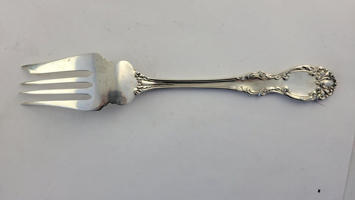 Lucerne by Wallace Sterling Silver 8 5/8" Medium Cold Meat Serving Fork 2.2oz.