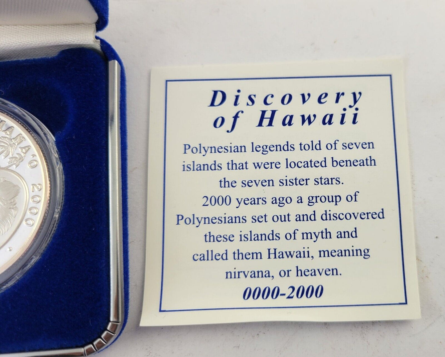 Discovery Of Hawaii Anniversary RHM Mint 1oz. Fine Silver .999 Boxed w/COA
