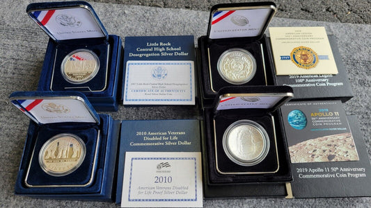 US Mint 2010, 07, 19 Commemorative Silver $1 Little Rock, Legion, Apollo, Vets