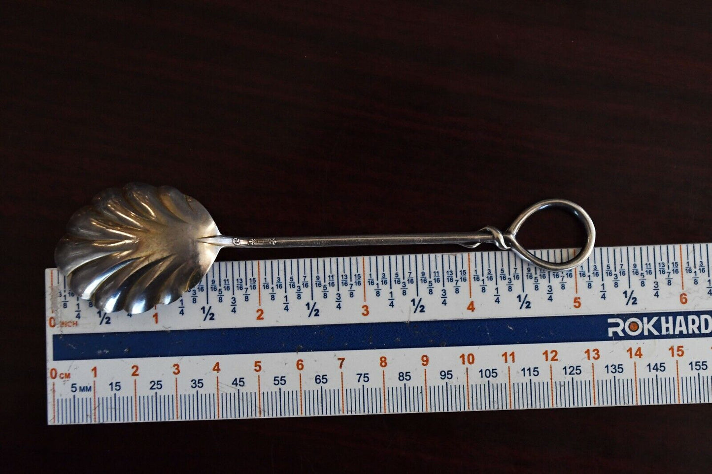 Loop Handle from International Sterling Silver Shell 5 1/4" Sugar Spoon .47 oz.