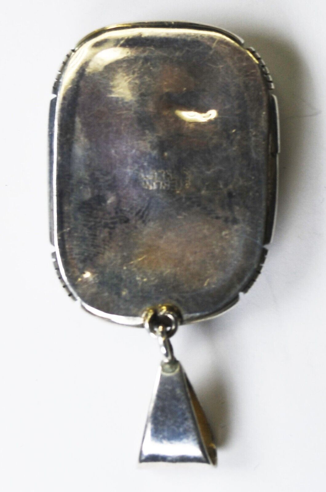 Sterling Skeets Pale Turquoise Rectangle Pendant 58mm x 30mm
