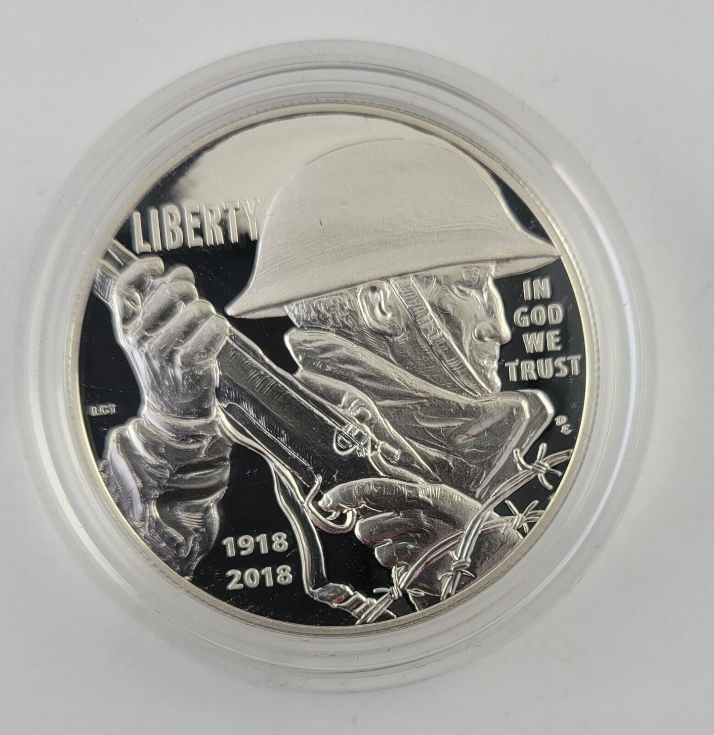 2018 World War I Centennial P Silver Dollar and Navy Medal Proof Set Boxed