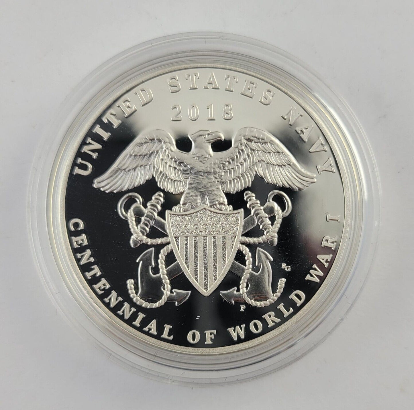 2018 World War I Centennial P Silver Dollar and Navy Medal Proof Set Boxed