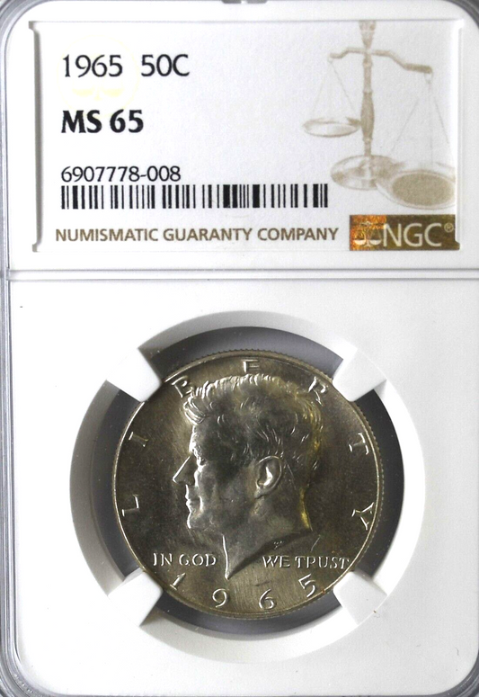 1965 50c Kennedy Silver Half Dollar Fifty Cents MS65 NGC Philadelphia