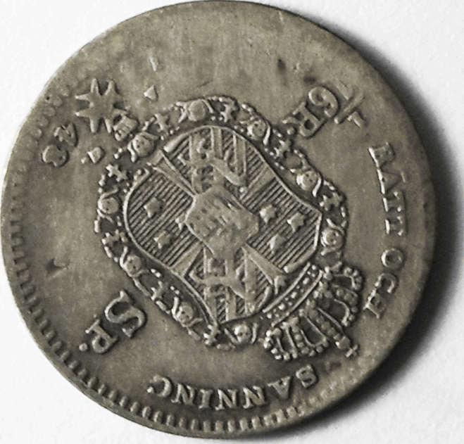 1848 Sweden 1/16 Riksdaler Silver Coin KM# 665