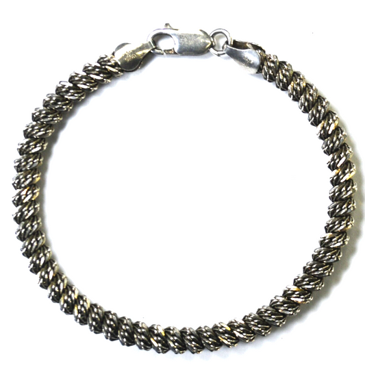 Sterling Silver Rope Twist Bracelet 5mm 7.5"