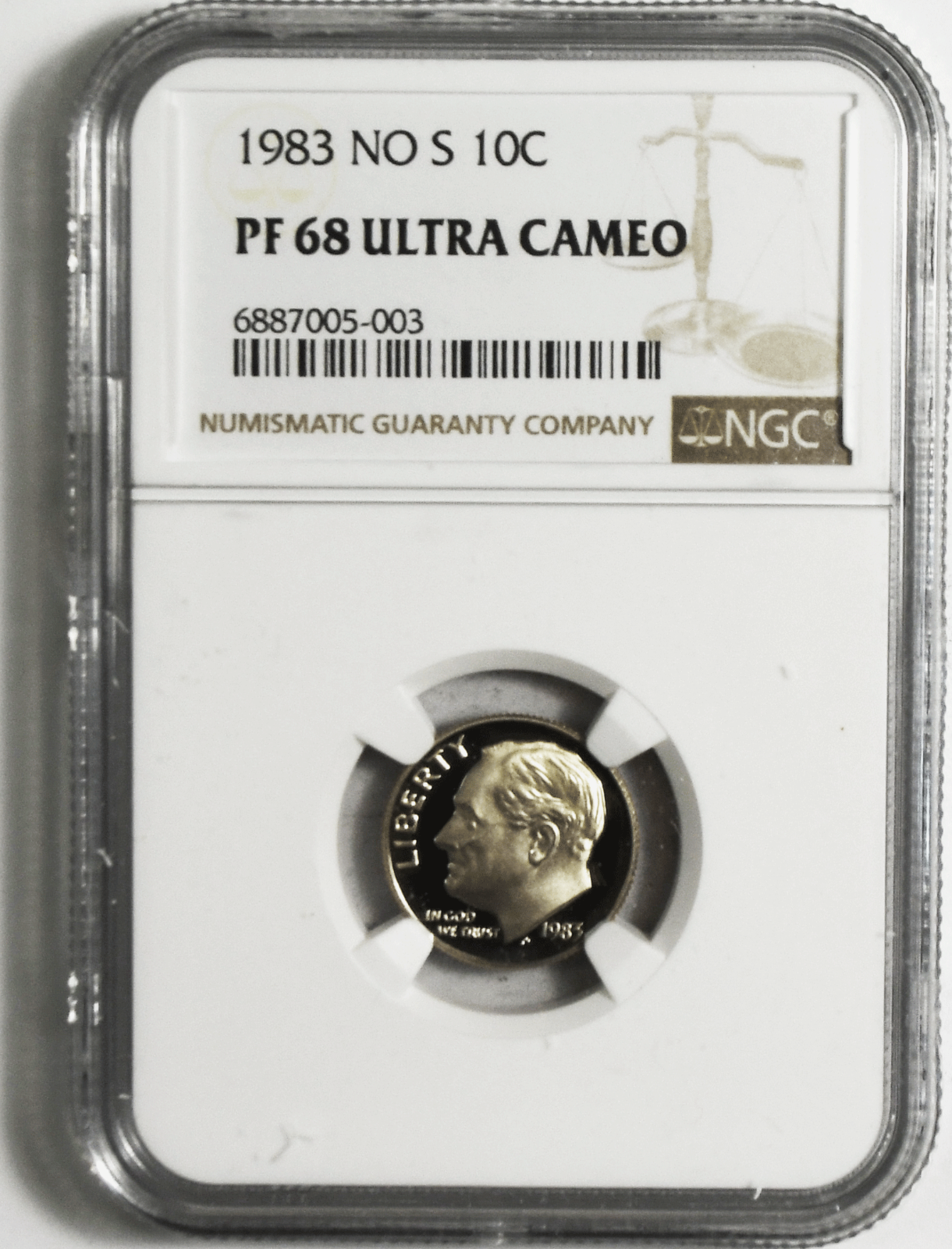 1983 No S 10c Roosevelt Silver Dime NGC PF68 Ultra Cameo Rare Ten Cents