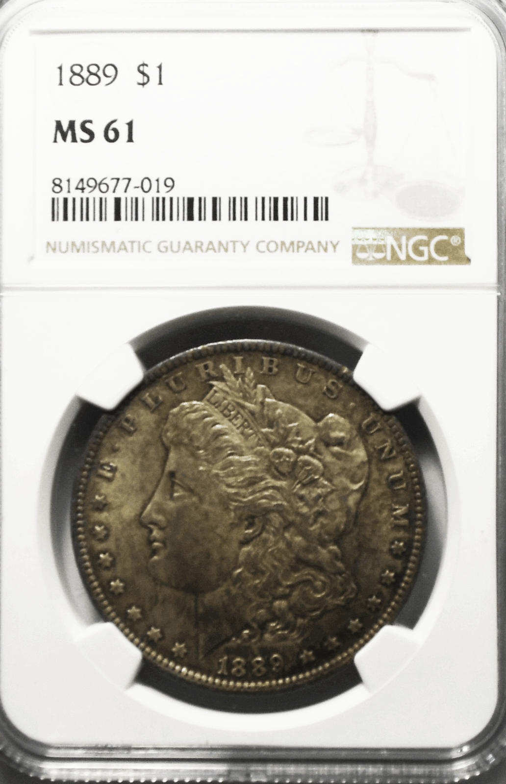 1889 $1 Morgan Silver Dollar MS61 NGC Uncirculated Philadelphia