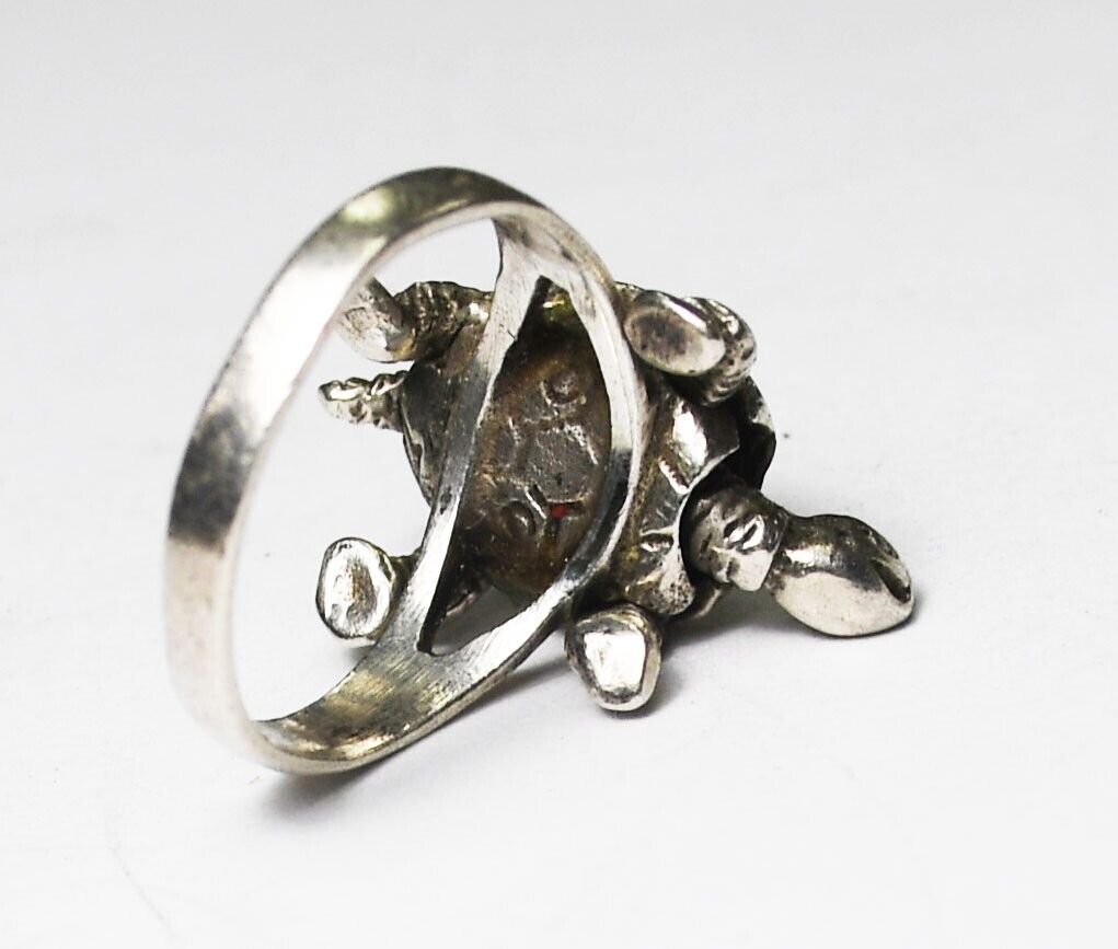 Sterling Silver Articulated Turtle Ring 18mm Size 4.75