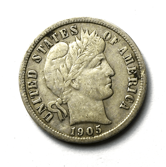 1905 10c Barber Silver Ten Cents Dime US Philadelphia