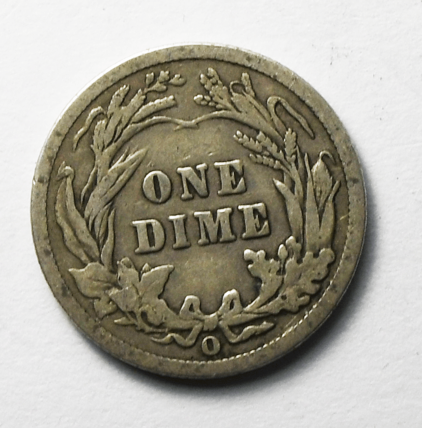 1902 O 10c Barber Silver Ten Cents Dime US New Orleans