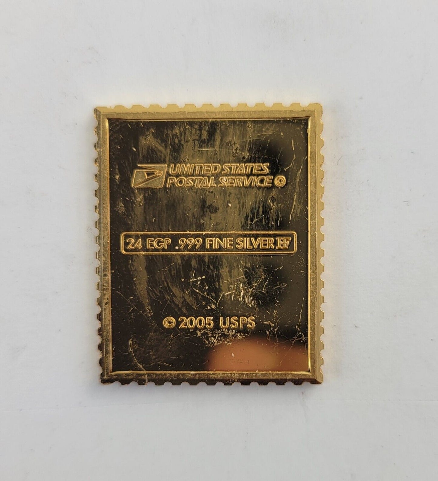 USPS United We Stand .999 Fine Silver Gold Plated Stamp George Washington .47oz.