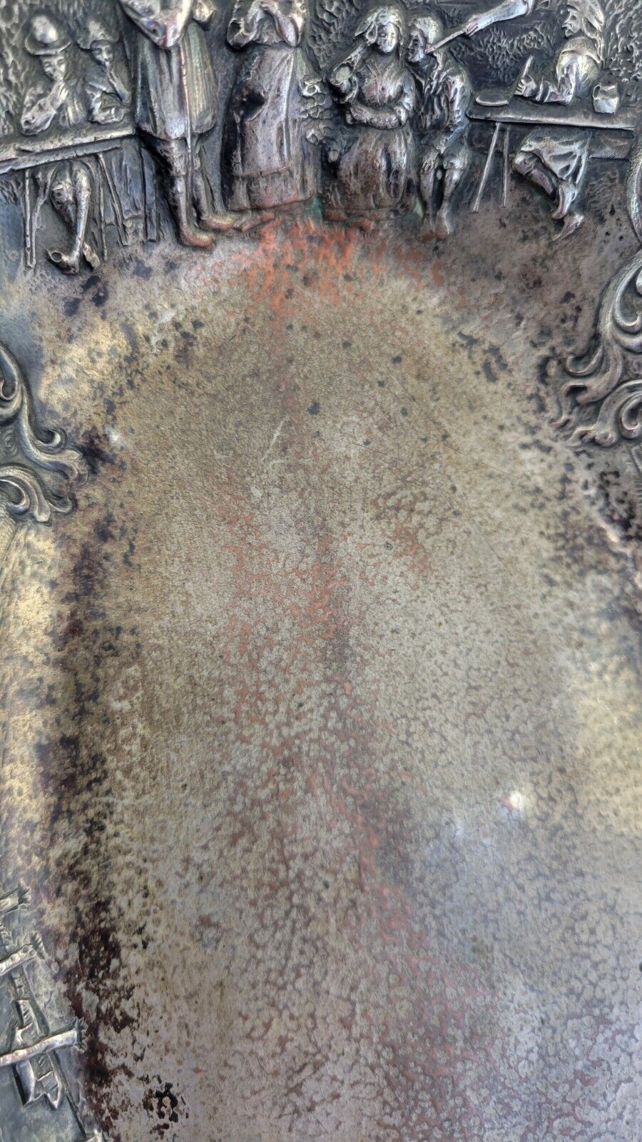 Barbour International Silver Co Quadruple Plate Dutch Scene Bread Tray 13.5"