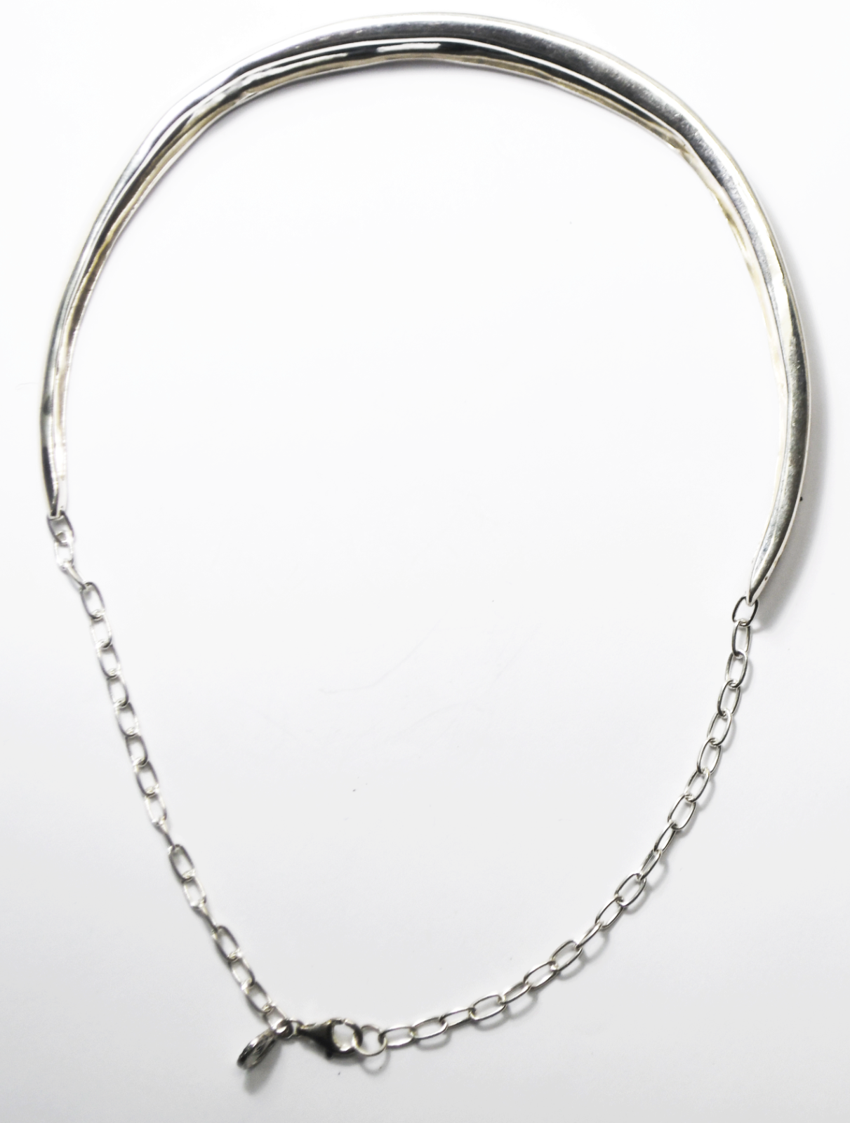 Sterling Silpada Chain & Half Circle 12mm x 9.5" Bar Choker Necklace 17"  49g