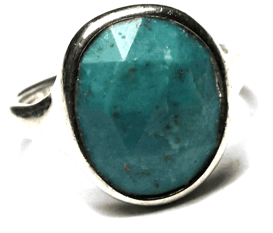 Sterling Silver R3052 Silpada Cabana Faceted Turquoise Ring 16mm Size 7