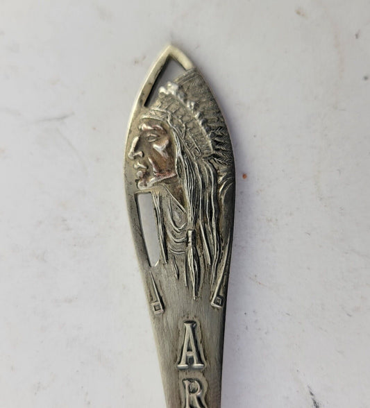 Arkansas State Sterling 5 5/8"  Souvenir Spoon by Watson .65oz. Native American