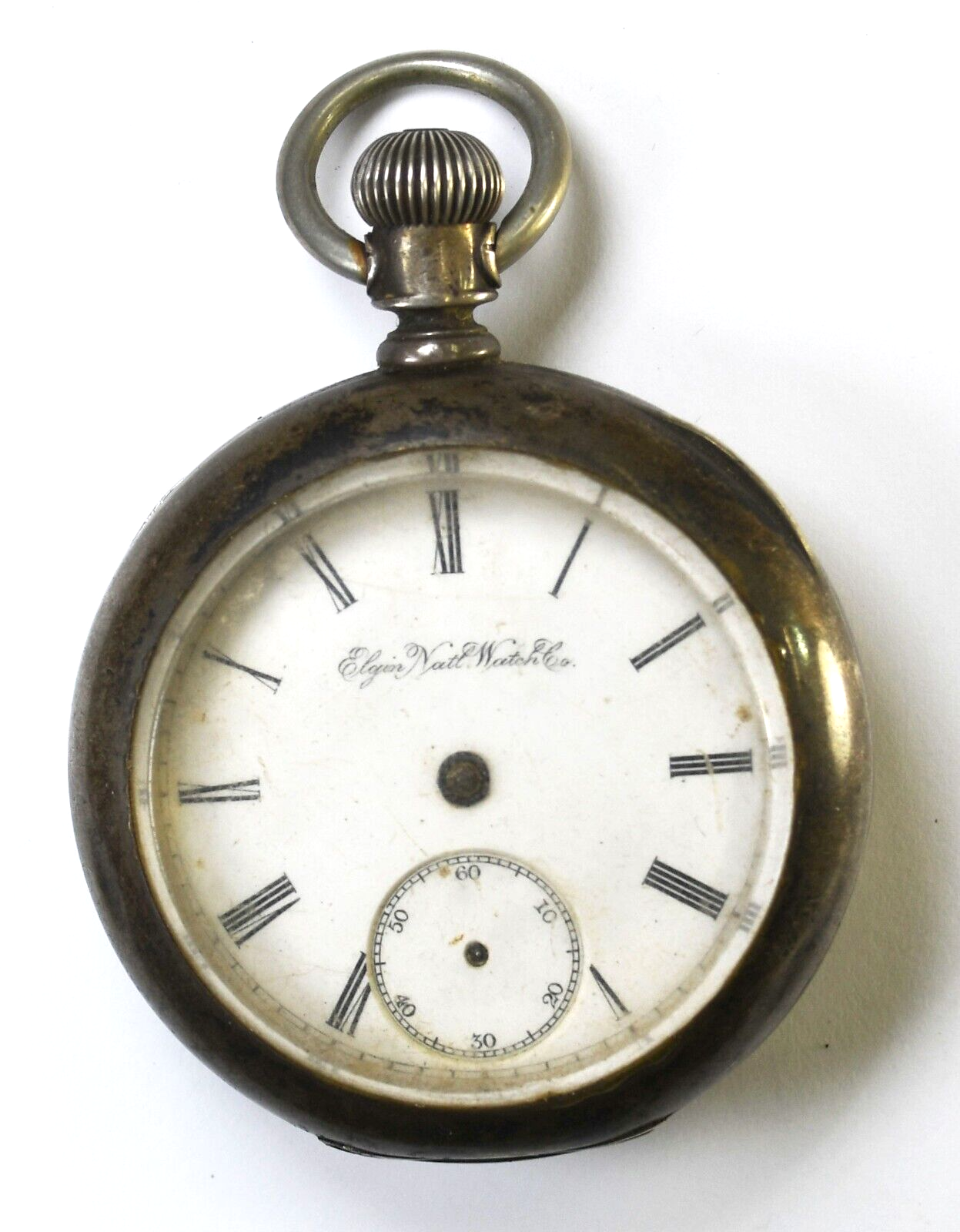 1890 Elgin Size 18 Open Face Coin Silver Case Pocket Watch 385