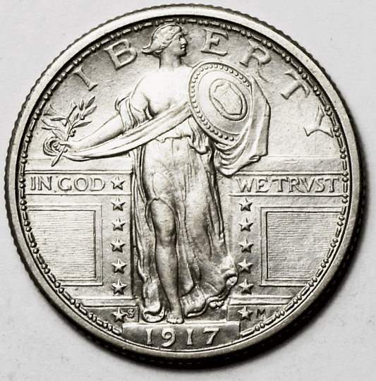 1917 S 25c Standing Liberty Silver Quarter San Francisco Type 1 Uncirculated