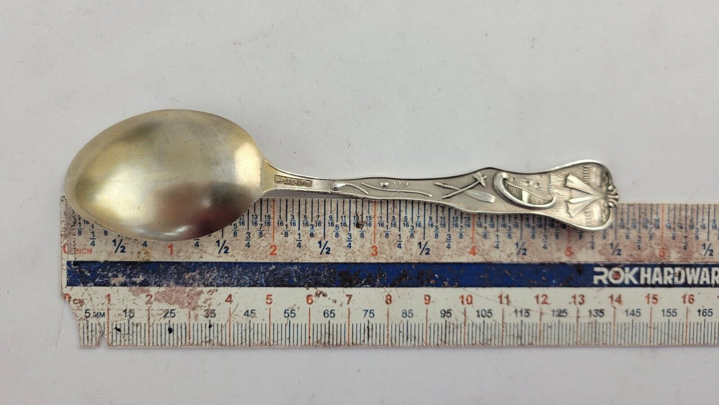 Spokane Falls Washington Silver 5 1/2" Souvenir Spoon .64oz. w/Goldwash Bowl