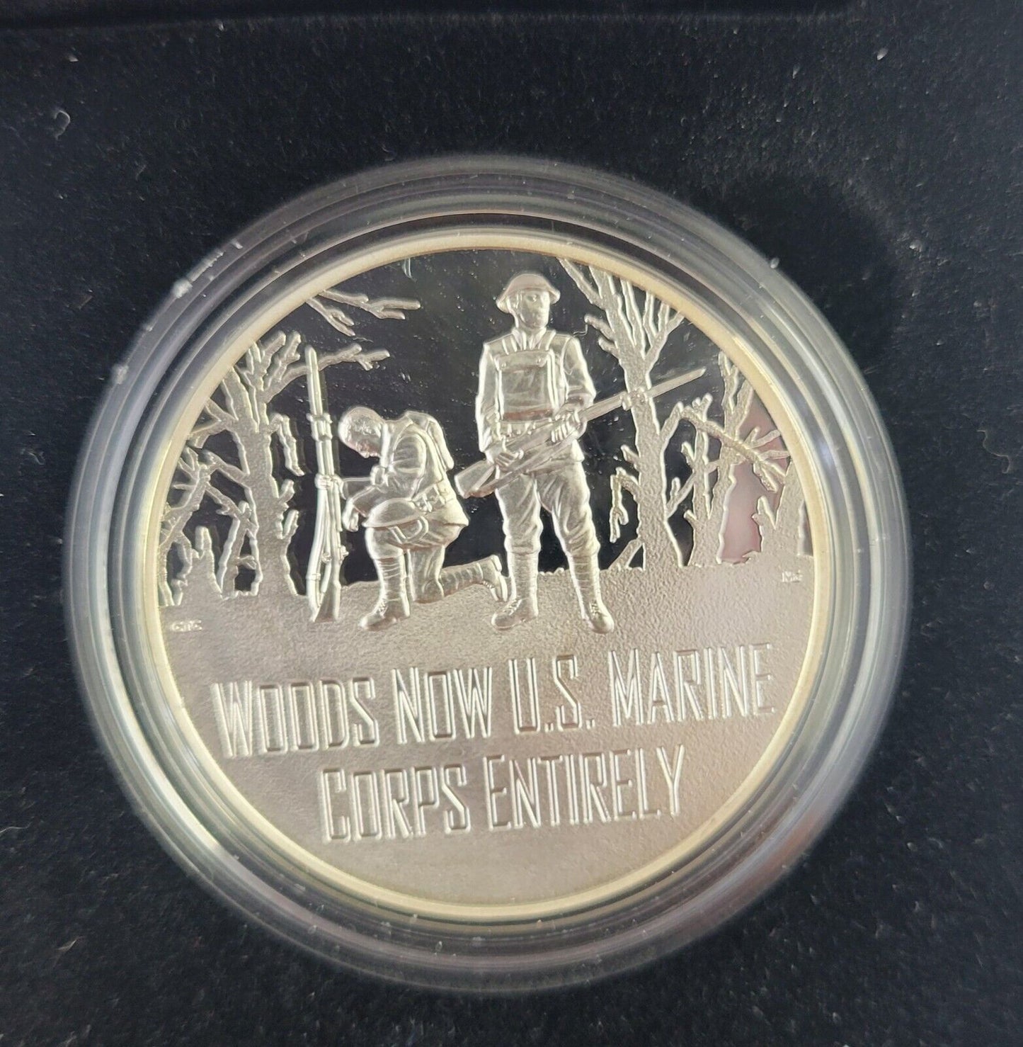 2018 World War I Centennial Silver Dollar and Marine Corps Medal Set w/COA Boxed