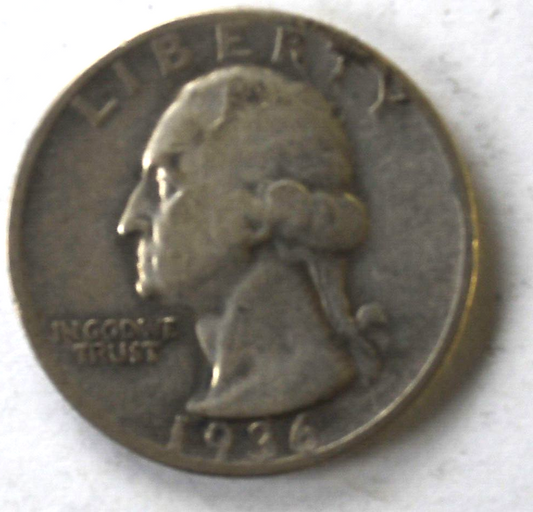 1936 D 25c Washington Silver Quarter Dollar Denver