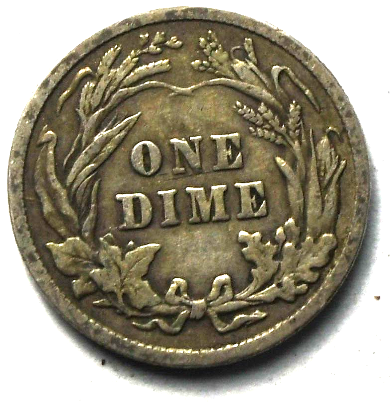 1904 10c Barber Silver Ten Cents Dime US Philadelphia