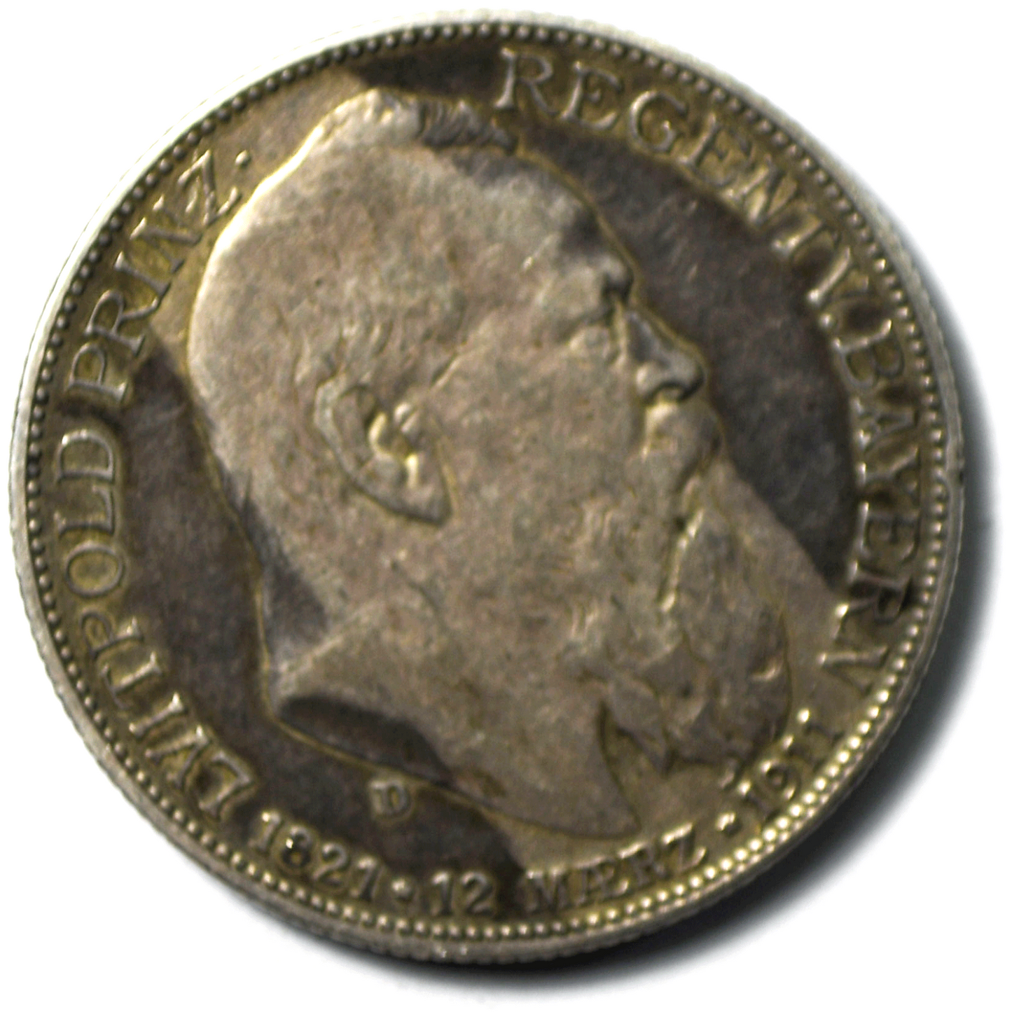 1911 German States Bavaria 2 Two Mark Silver Coin  KM# 997