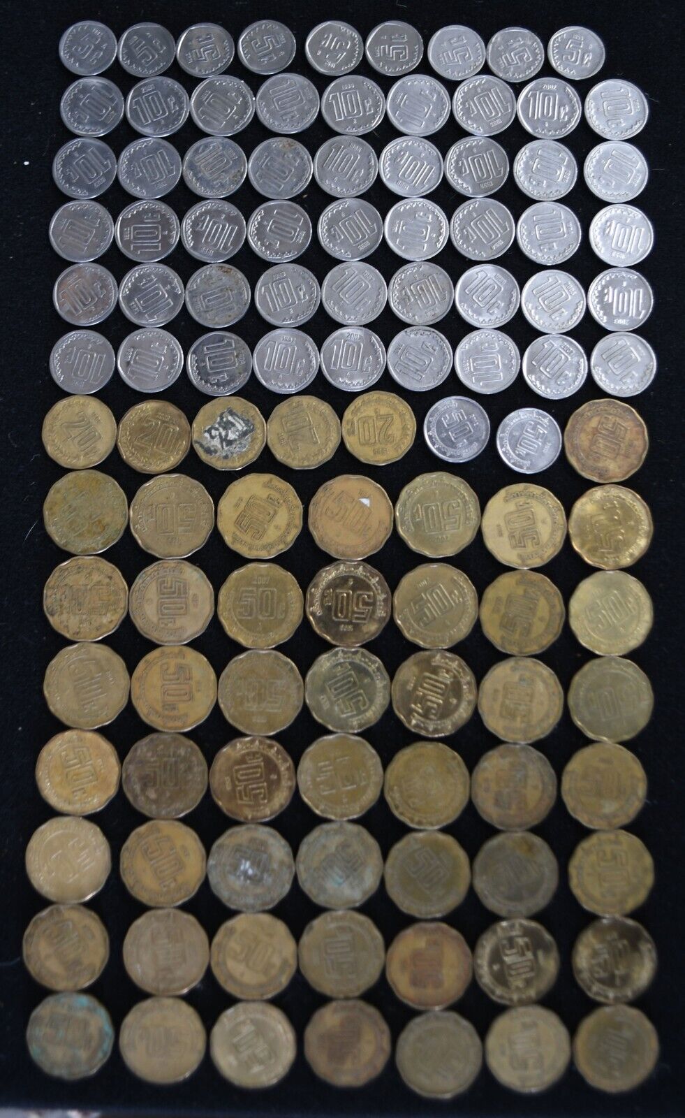111pc Mexico 5c 10c 20c 50c Centavos Reformage Coins 1992-2013