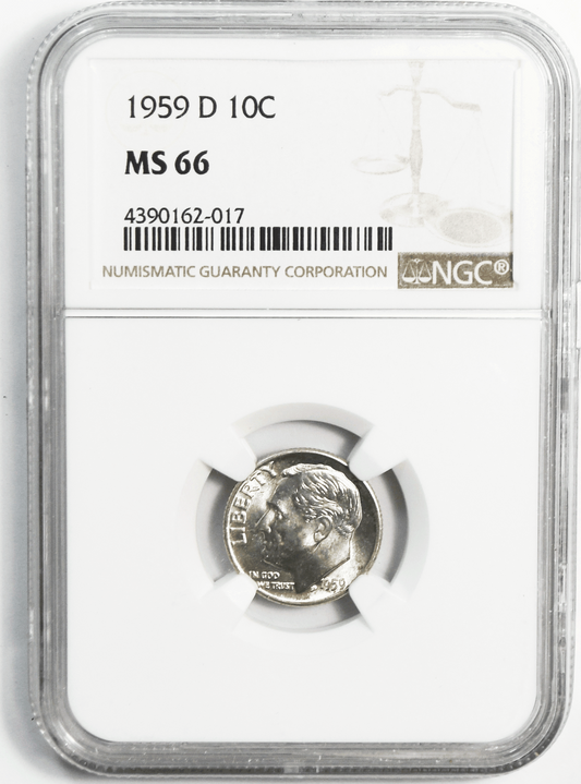 1959 D 10c Roosevelt Silver Dime NGC MS66 Denver Uncirculated