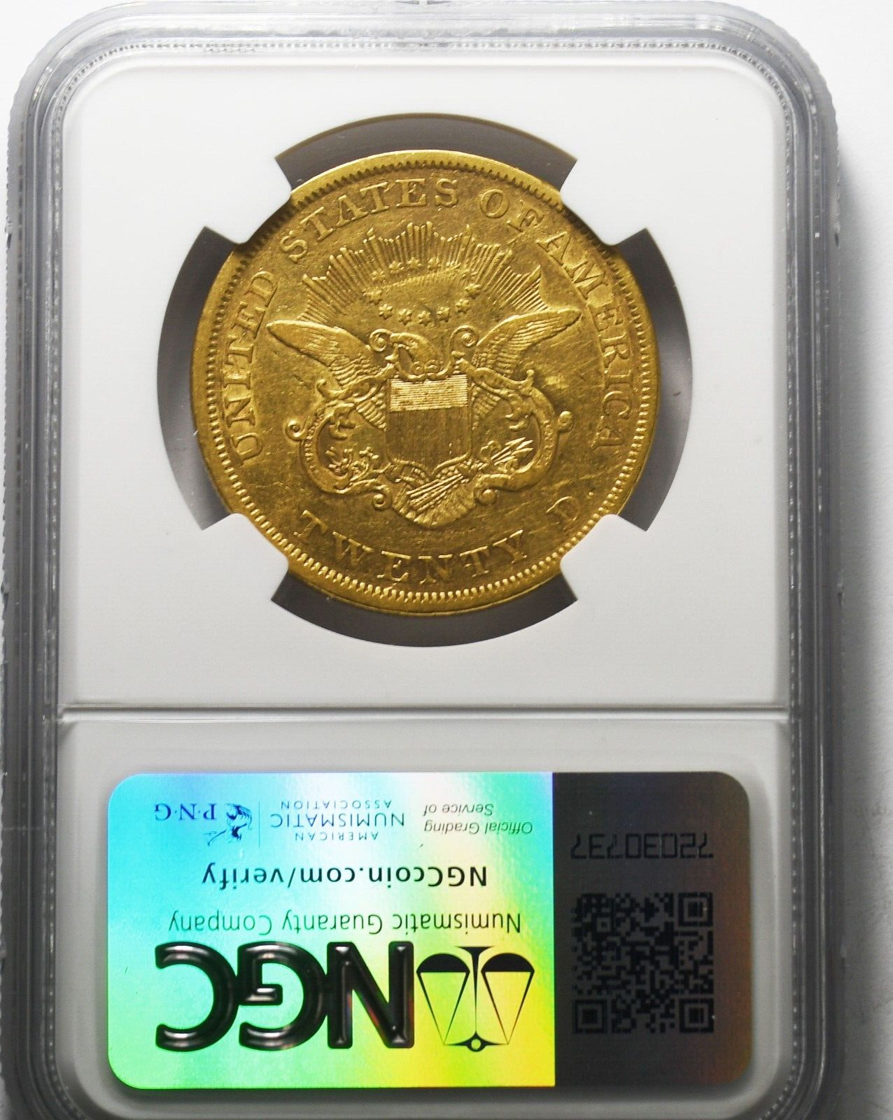 1853/2 $20 Liberty Head Gold Double Eagle Philadelphia B-7162 FS-301 NGC XF45