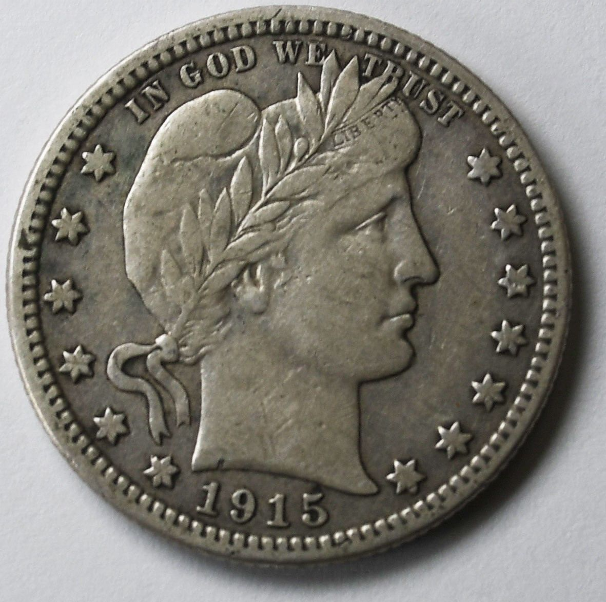 1915 D 25c Barber Silver Quarter Dollar Rare Twenty Five Cents Denver