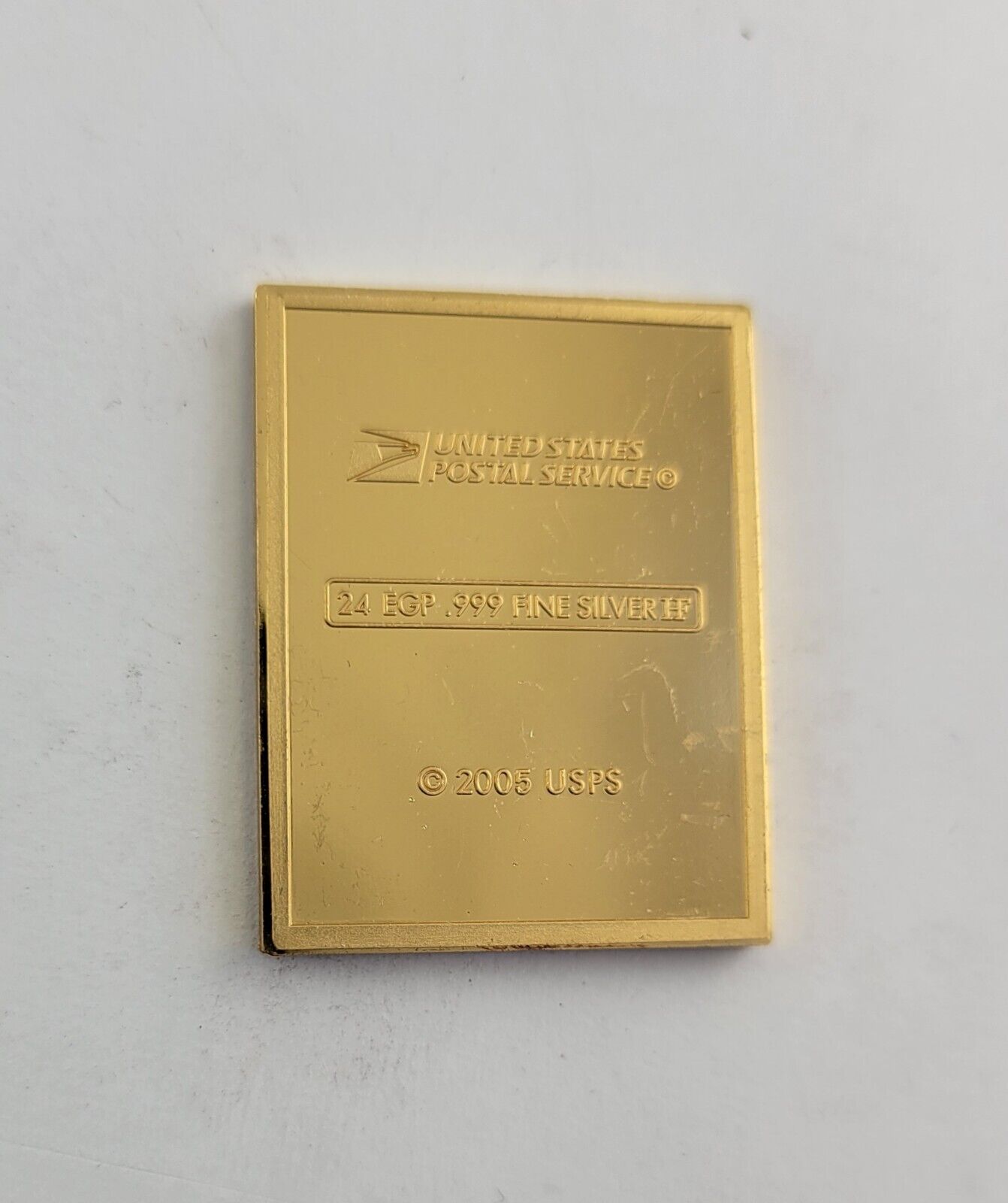 USPS United We Stand .999 Fine Silver Gold Plated Stamp Thomas Jefferson .41oz.