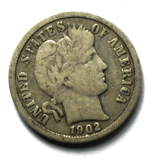 1902 O 10c Barber Silver Ten Cents Dime US New Orleans