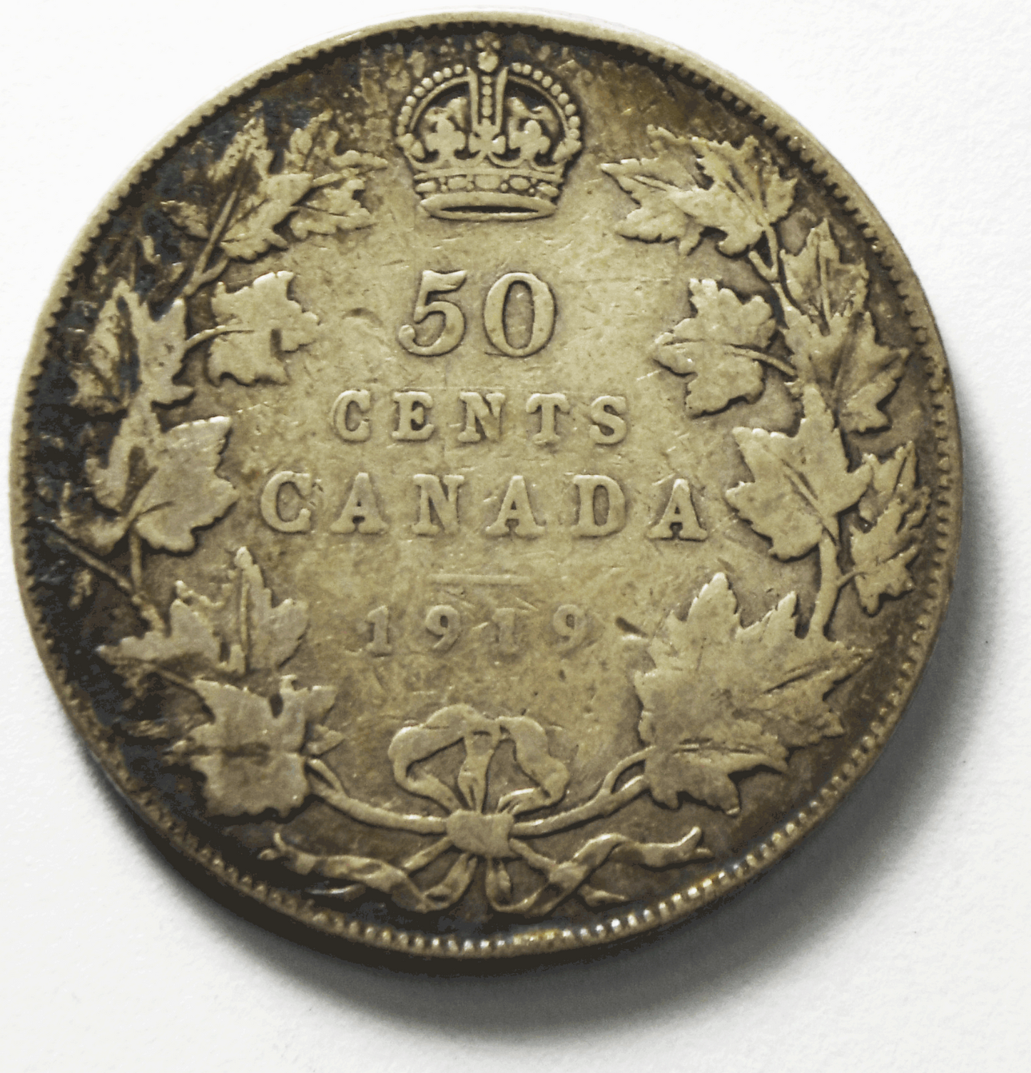 1919 50c Fifty Cents Silver Coin Canada Half Dollar KM# 25