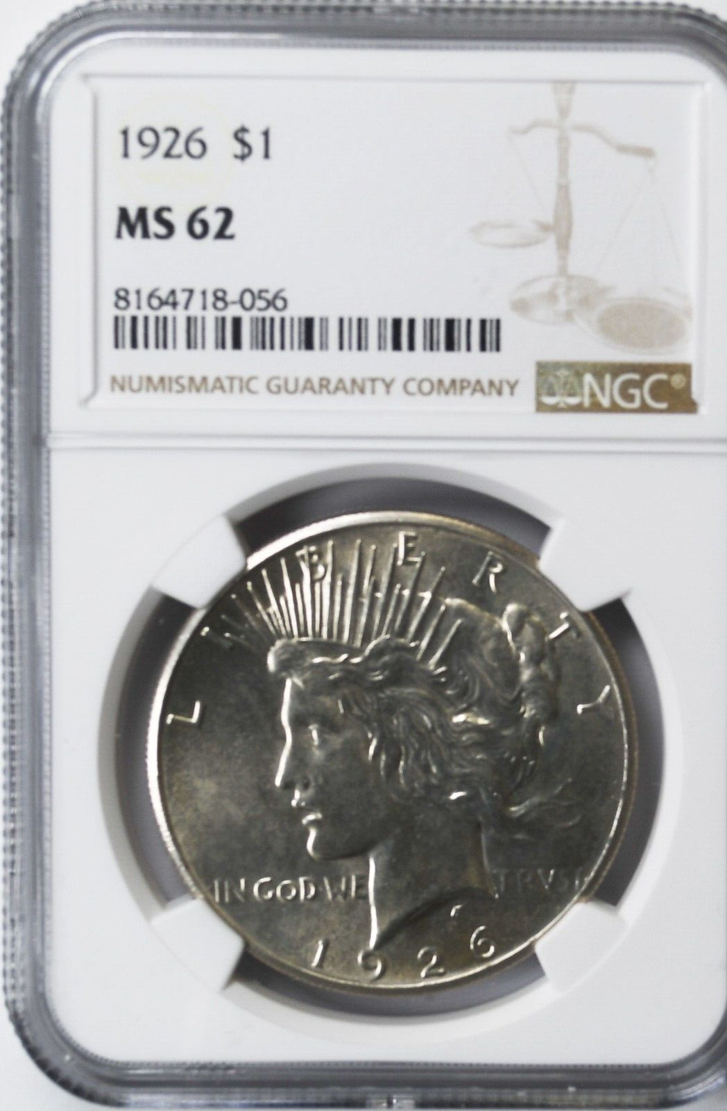 1926 $1 Peace Silver One Dollar US NGC MS62 Philadelphia