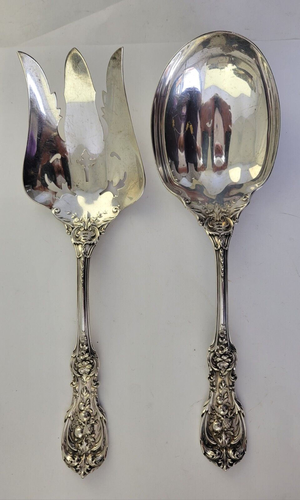 Francis I Salad Serving Fork & Spoon Set By Reed Barton Sterling Old Mark 9.8oz